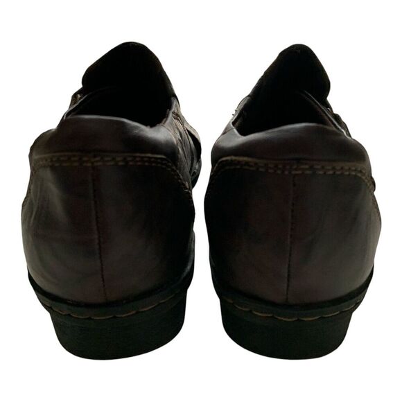 Clarks Brown Leather Shoes Womens 8.5 M Distressed Round Toe Cushioned Comfort - Picture 8 of 16